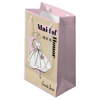 Mode Bride Neutral Maid of Honor small roze Klein Cadeauzakje