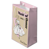 Mode Bride Neutral Maid of Honor small roze Klein Cadeauzakje (Achterkant Gekanteld)