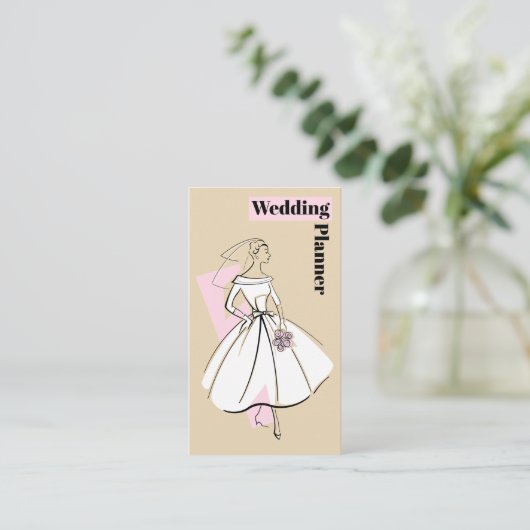 Mode Bride Neutral Wedding Planner Visitekaartje (Staand voorkant)