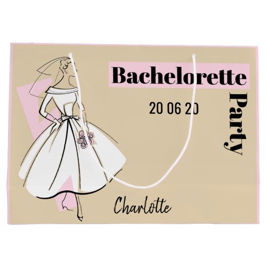 Mode Bride Neutrale Bachelorette Partij grote Groot Cadeauzakje (Achterkant)