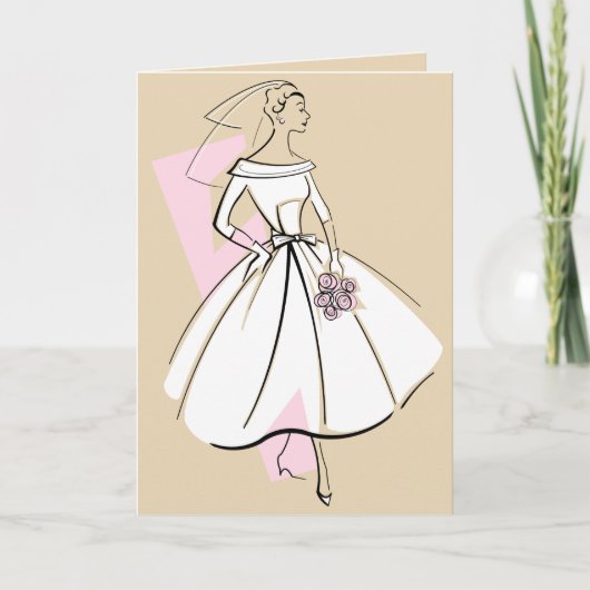 Mode Bride Neutrale beige groetkaart Kaart (Voorkant)