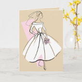Mode Bride Neutrale beige groetkaart Kaart (Gele Bloem)