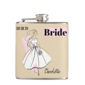 Mode Bride Neutrale bride Naam kolf Heupfles (Voorkant)