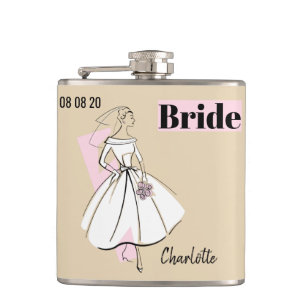 Mode Bride Neutrale bride Naam kolf Heupfles