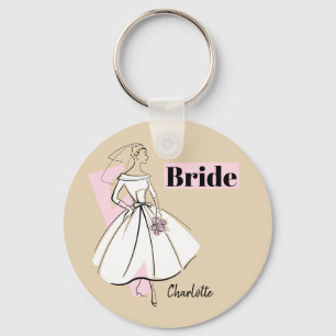 Mode Bride Neutrale Bride Name sleutelhanger round
