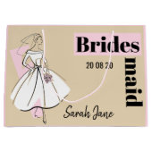 Mode Bride Neutrale Bridesmaïde grote roze Groot Cadeauzakje (Voorkant)
