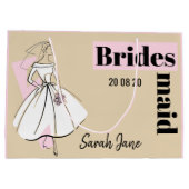Mode Bride Neutrale Bridesmaïde grote roze Groot Cadeauzakje (Achterkant)