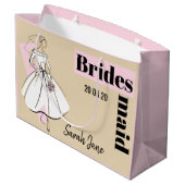Mode Bride Neutrale Bridesmaïde grote roze Groot Cadeauzakje (Achterkant Gekanteld)