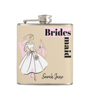 Mode Bride Neutrale Bridesmaïde Naam kolf Heupfles