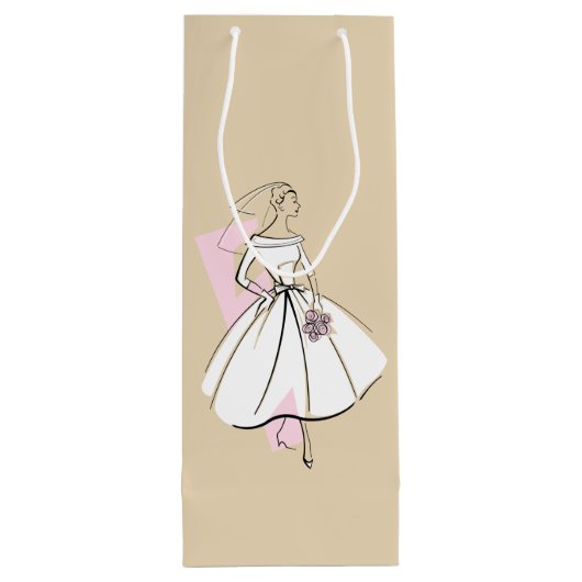 Mode Bride Neutrale cadeaaswijn Wijn Cadeautas (Achterkant)