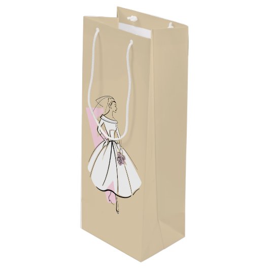 Mode Bride Neutrale cadeaaswijn Wijn Cadeautas (Voorkant Gekanteld)