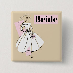 Mode Bride Neutrale de knoopvierkant van de Bride Vierkante Button 5,1 Cm