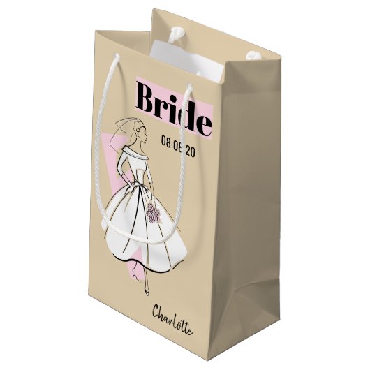 Mode Bride Neutrale Geschenkzak met bride klein Klein Cadeauzakje (Achterkant Gekanteld)