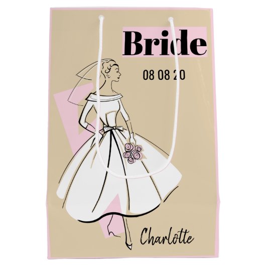 Mode Bride Neutrale Geschenkzak met bride medium r Medium Cadeauzakje (Achterkant)
