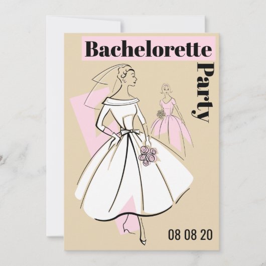 Mode Bride Neutrale Groep Bachelorette Partij Kaart (Voorkant)