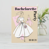 Mode Bride Neutrale Groep Bachelorette Partij Kaart (Staand voorkant)