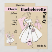 Mode Bride Neutrale Groep Bachelorette Partij Kaart (Voorkant / Achterkant)