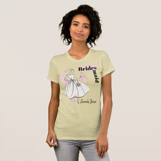 Mode Bride Neutrale Groep Bridesmaid Naam T-shirt (Voorkant volledig)