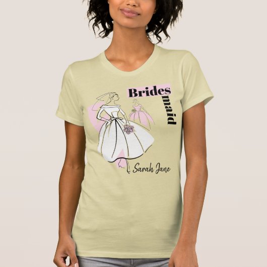 Mode Bride Neutrale Groep Bridesmaid Naam T-shirt (Voorkant)