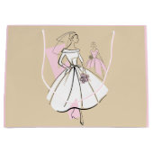 Mode Bride Neutrale Groep cadeau zak grote roze Groot Cadeauzakje (Voorkant)