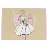 Mode Bride Neutrale Groep cadeau zak grote roze Groot Cadeauzakje (Achterkant)