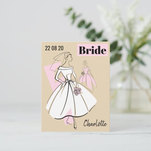 Mode Bride Neutrale Groep Datum briefkaart Naam (Staand voorkant)