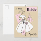 Mode Bride Neutrale Groep Datum briefkaart Naam (Voorkant / Achterkant)