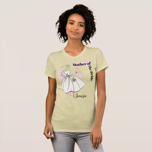 Mode Bride Neutrale Groep Moeder van Bride Naam T-shirt (Voorkant volledig)