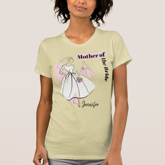 Mode Bride Neutrale Groep Moeder van Bride Naam T-shirt (Voorkant)