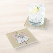 Mode Bride Neutrale Groep onderzetter glas (Schuin)