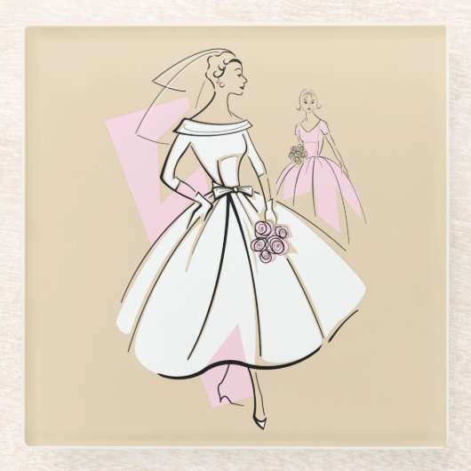 Mode Bride Neutrale Groep onderzetter glas (Voorkant)