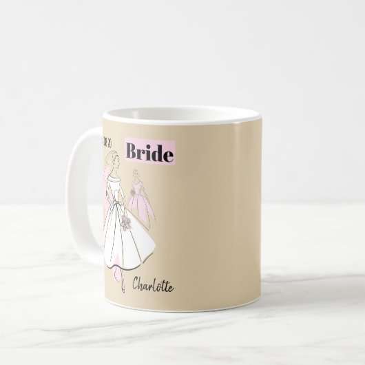 Mode Bride Neutrale Groep van de Bride Datum Naam Koffiemok (Voorkant links)