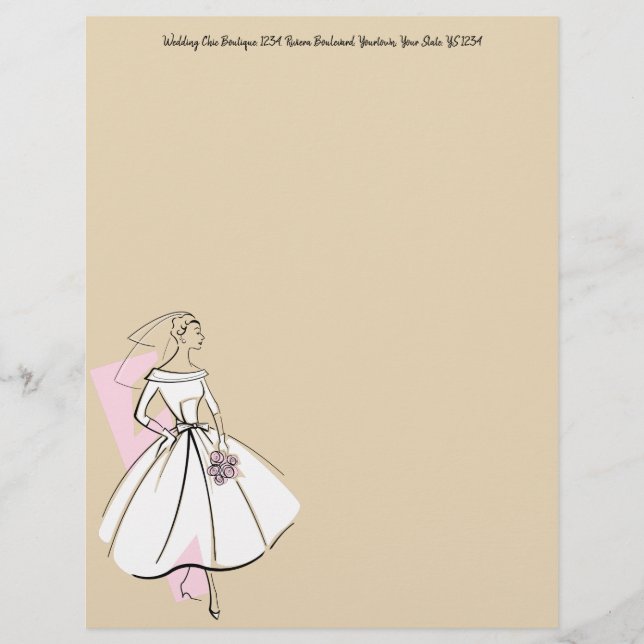 Mode Bride Neutrale hoofdadrestop Briefhoofd (Voorkant)