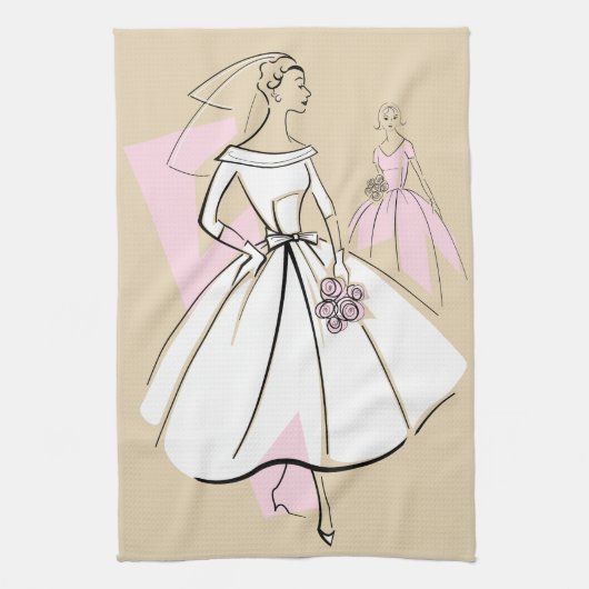 Mode Bride Neutrale keukenhanddoek van de Groep (Verticaal)