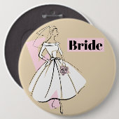 Mode Bride Neutrale knoop van de Bride Ronde Button 6,0 Cm (Voorkant /achterkant)