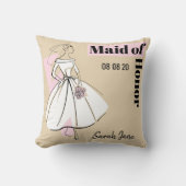 Mode Bride Neutrale Maid van Honor roze terug Kussen (Voorkant)