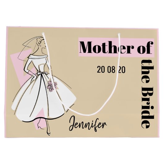 Mode Bride Neutrale moeder van Bride grote roze Groot Cadeauzakje (Achterkant)