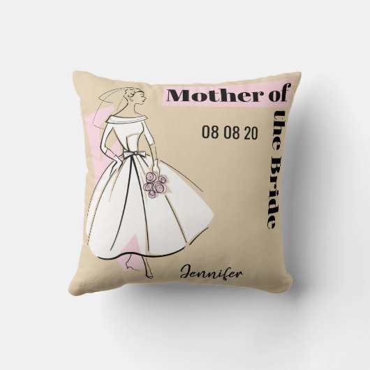 Mode Bride Neutrale Moeder van Bride werpen kussen (Achterkant)