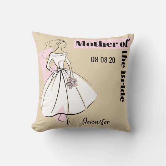 Mode Bride Neutrale Moeder van Bride werpen kussen (Voorkant)