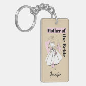 Mode Bride Neutrale moeder van de Bride rechthoek Sleutelhanger (Voorkant Links)