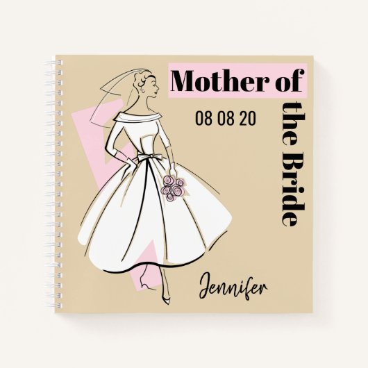Mode Bride Neutrale Moeder van het Bride vierkant Notitieboek (Voorkant)