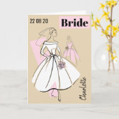 Mode Bride Neutrale Naam Datum Tekst Kaart (Gele Bloem)