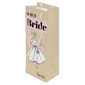 Mode Bride Neutrale Naam Datum wijn Cadeautas (Achterkant Gekanteld)