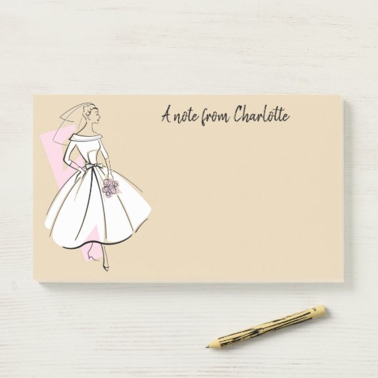 Mode Bride Neutrale Nota's van de Tekst post-it Post-it® Notes (Op bureau)