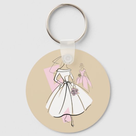 Mode Bride Neutrale sleutelhanger van de Groep ron (Voorkant)