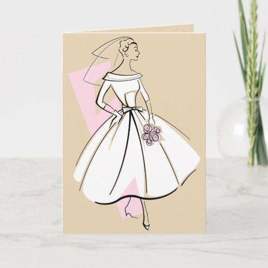 Mode Bride Neutrale Tekst beige groetkaart Kaart (Voorkant)