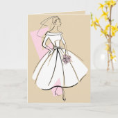 Mode Bride Neutrale Tekst beige groetkaart Kaart (Gele Bloem)