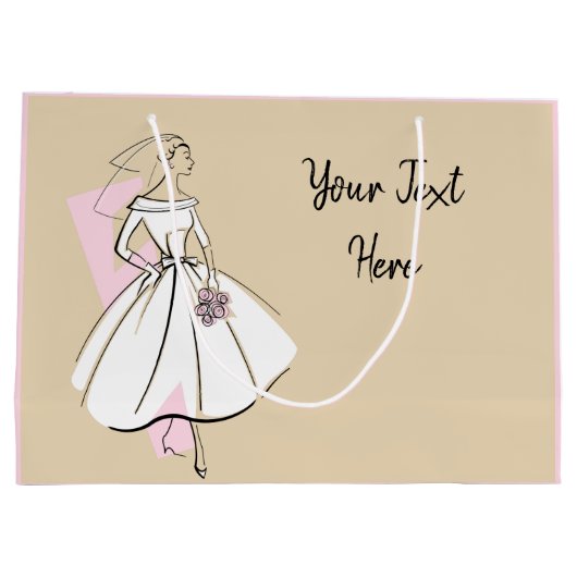 Mode Bride Neutrale Tekstcadezak grote roze Groot Cadeauzakje (Achterkant)