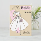 Mode Bride Neutrale vrijgezellenfeest Kaart (Staand voorkant)
