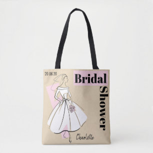 Mode Bride Neutrale Vrijgezellenfeest roze terug Tote Bag